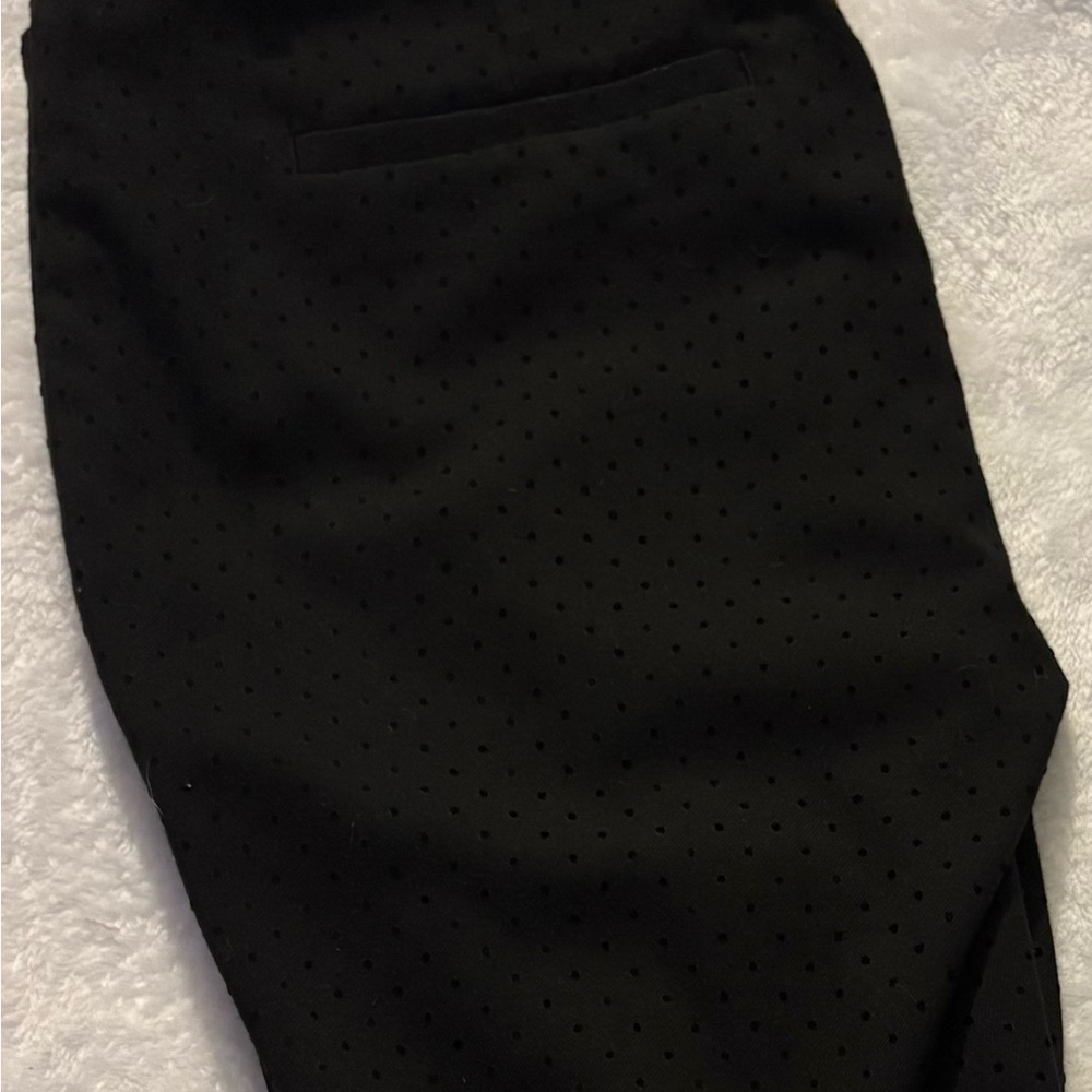LOFT Black Ankle Pant- Black Dot Detail